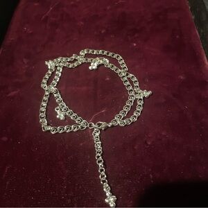 Dazzling Silvertone boot Chain anklet‎